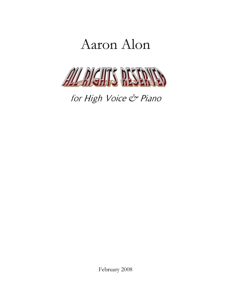 Score page from All Rights Reserved by Aaron Alon