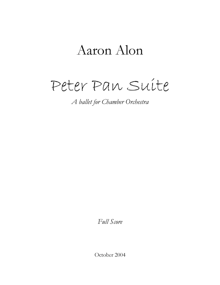 Score page from Peter Pan Suite by Aaron Alon