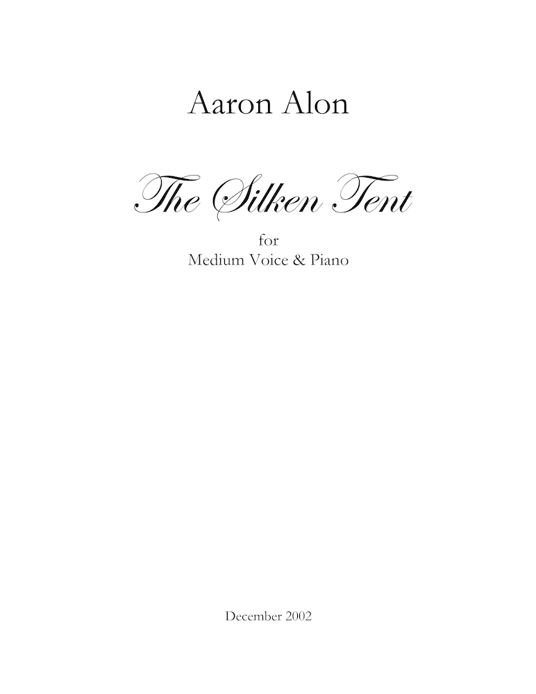 Score page from The Silken Tent by Aaron Alon